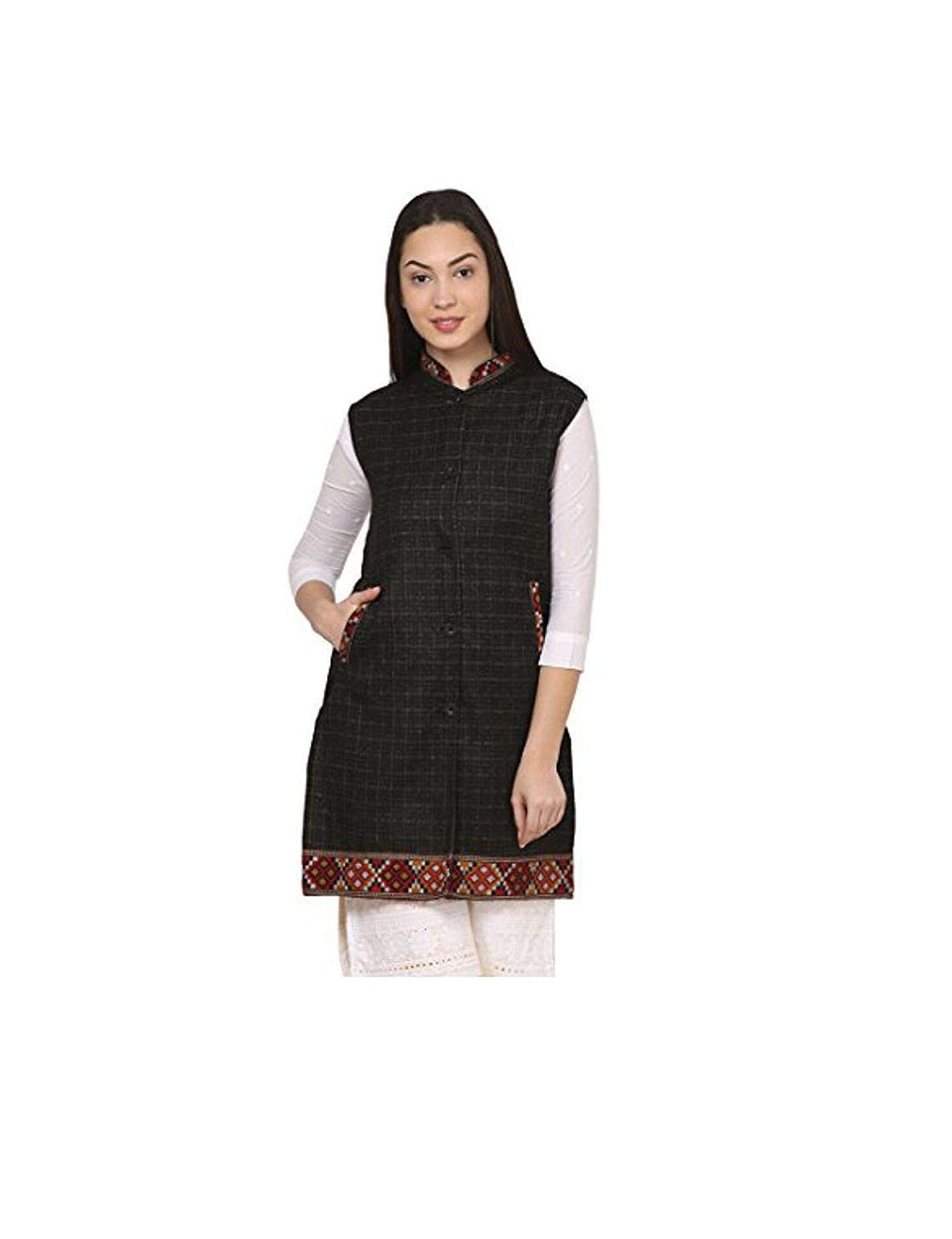 Woolen Winter Wear Long Jacket for Women BLACK COLOR 999.00 aruna kullu handloom