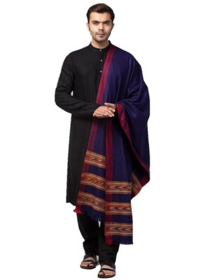 Men shawl Kullu Wool lohi Genuine Hand Woven for Men 3 Patti blue 899.00 aruna kullu handloom