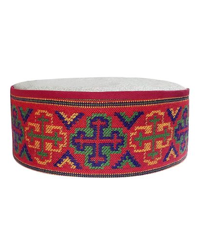 kullu handicrafts CROSS SIGN-GREEN RED KULLU CAP 380.00 aruna kullu handloom