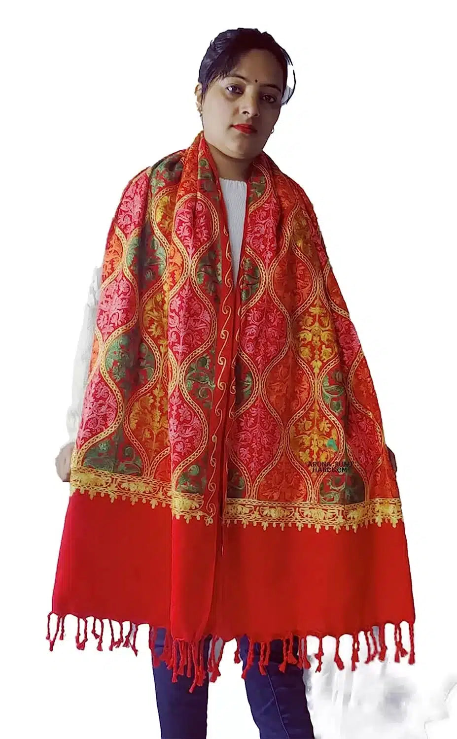 Kashmiri stole embroidered stoles online kashmiri stoles online india kashmiri aari work stoles online kashmiri pashmina stole Kashmiri stole