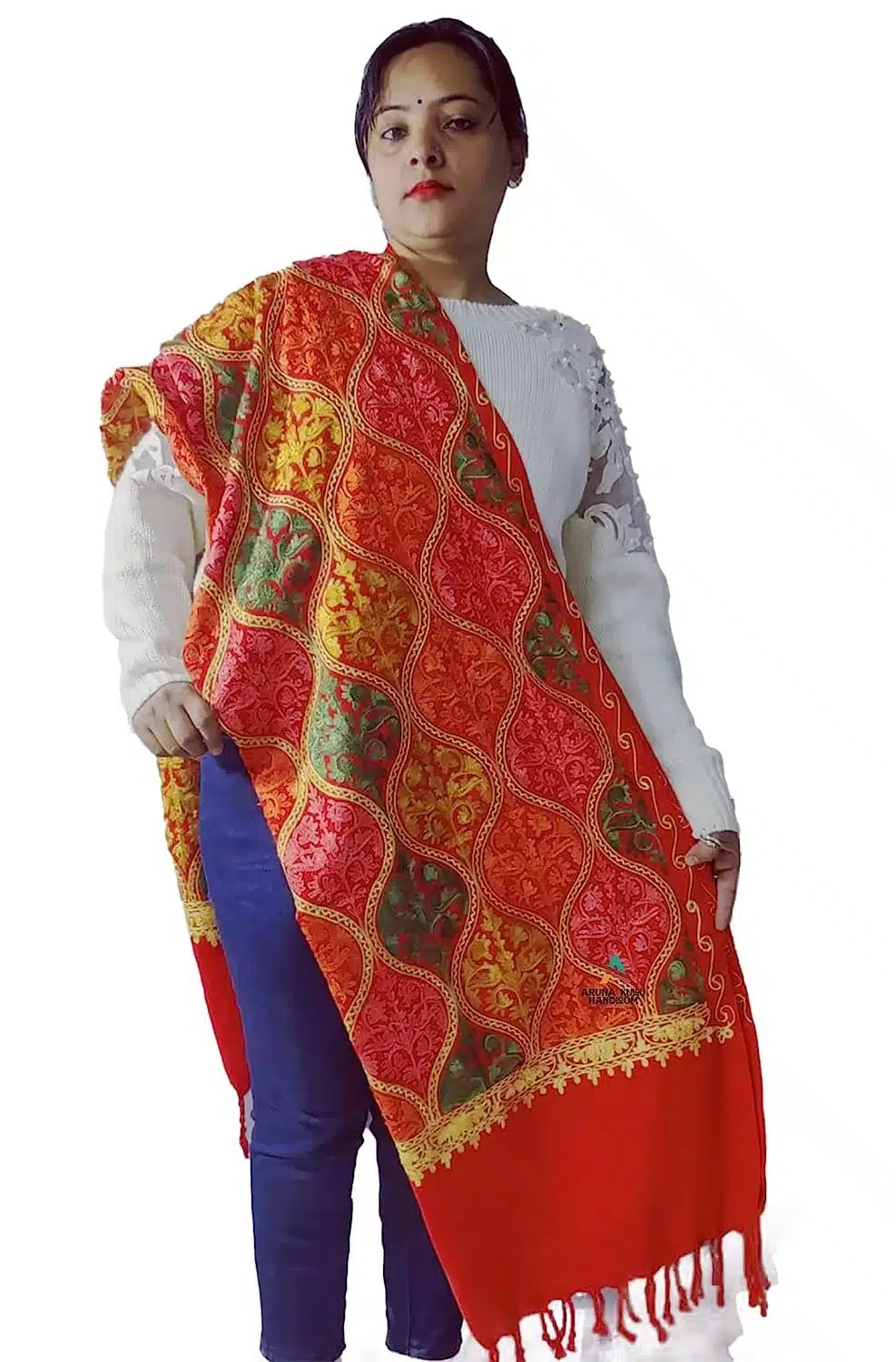 Kashmiri stole embroidered stoles online kashmiri stoles online india kashmiri aari work stoles online kashmiri pashmina stole Kashmiri stole