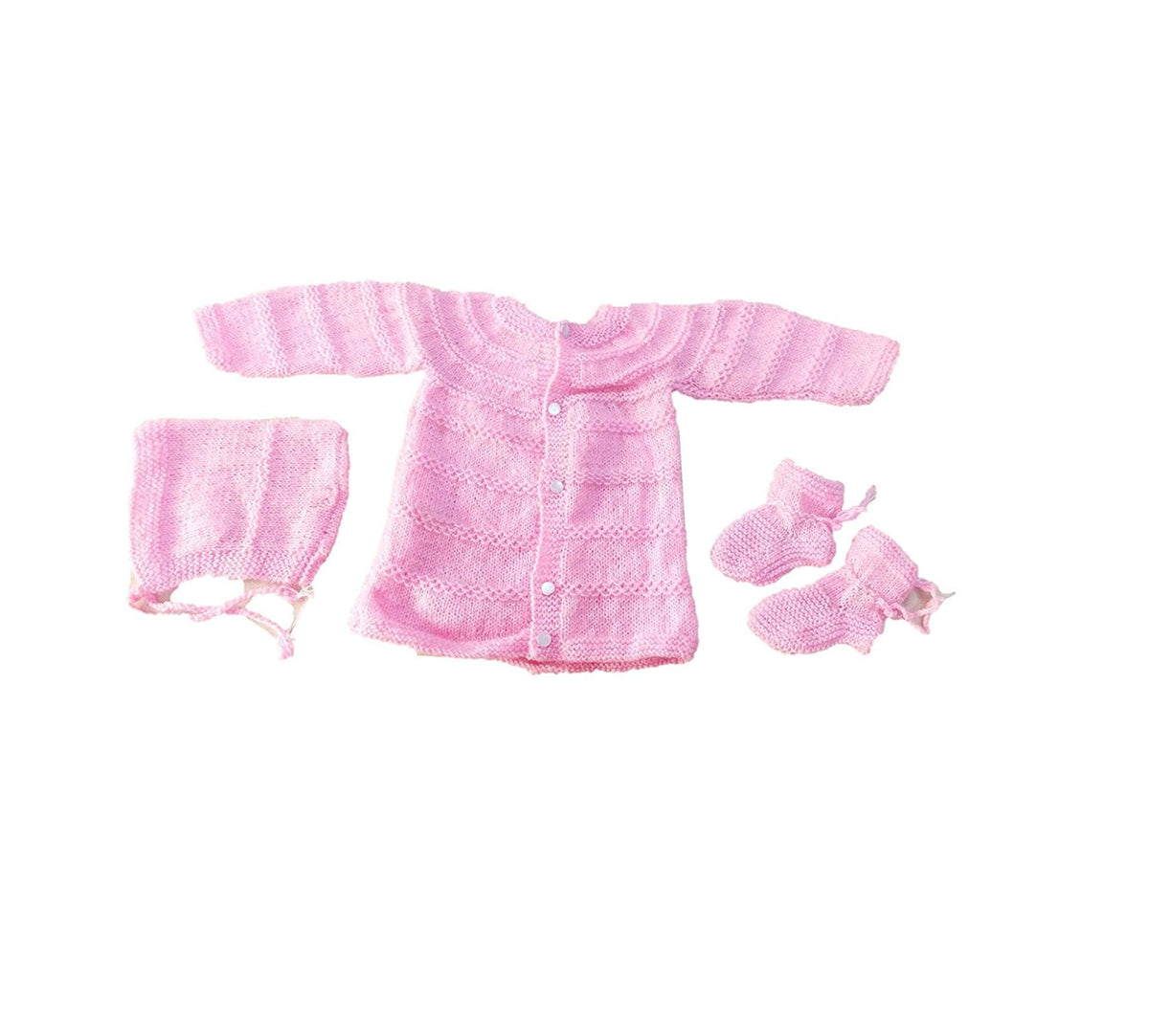 PURE WOOL NEW BORN BABY SET PINK 399.00 aruna kullu handloom