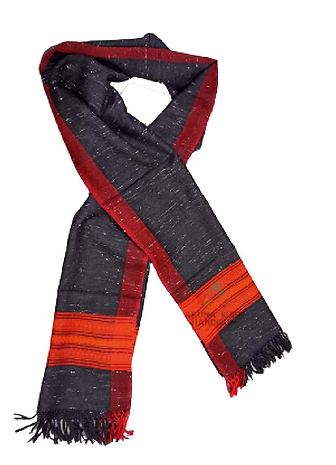 PURE YAK WOOL Women's Hand Woven Woollen Stole with Kullu Typical Weaving on Handloom (BLACK, Free Size) 599.00 aruna kullu handloom
