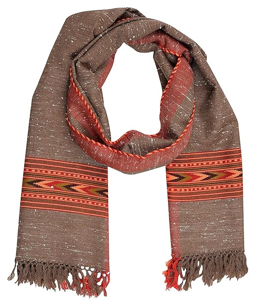 Himachal Handloom Stole From Kullu Typical Weaving on Handloom COFFEE 599.00 aruna kullu handloom