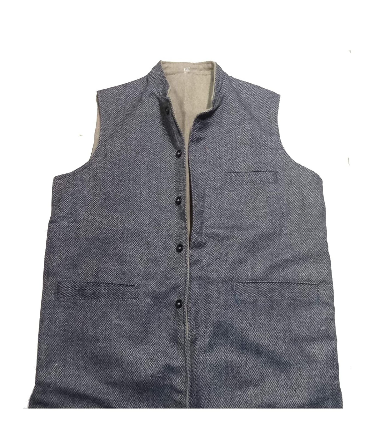 Men's Tweed Bandhgala Nehru Jacket Waistcoat REVERSAL GREY COLOR 550.00 aruna kullu handloom
