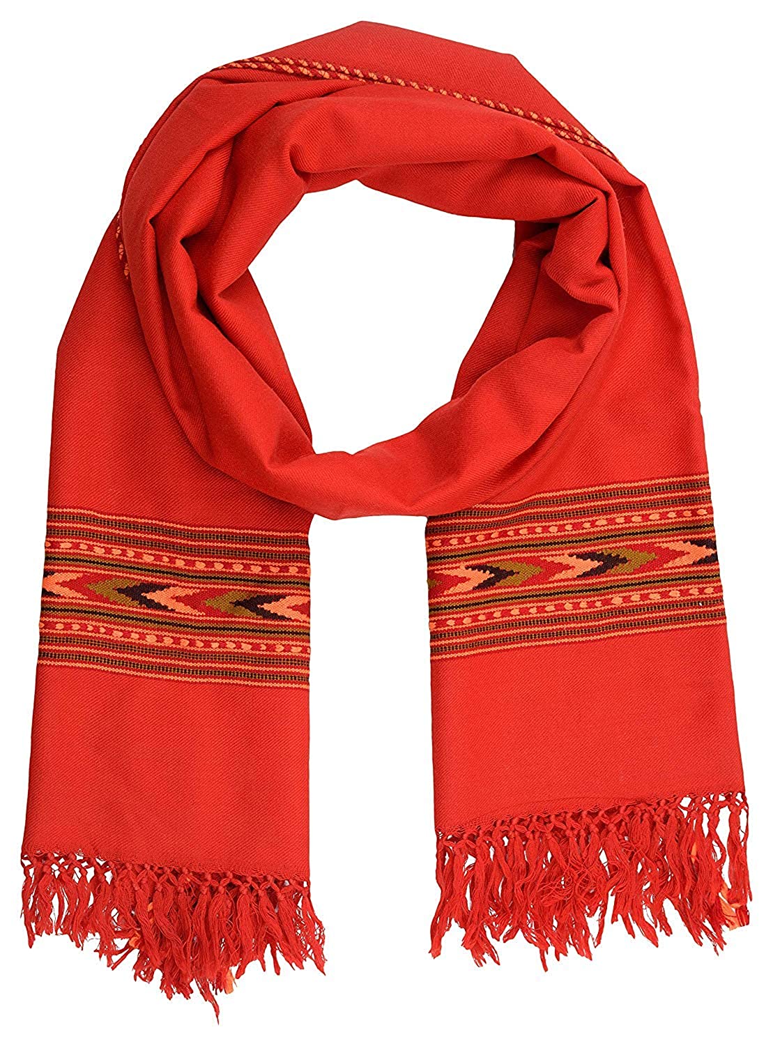 kullu stole for ladies, Woolen Stole with Kullu Typical Weaving on Handloom RED 599.00 aruna kullu handloom