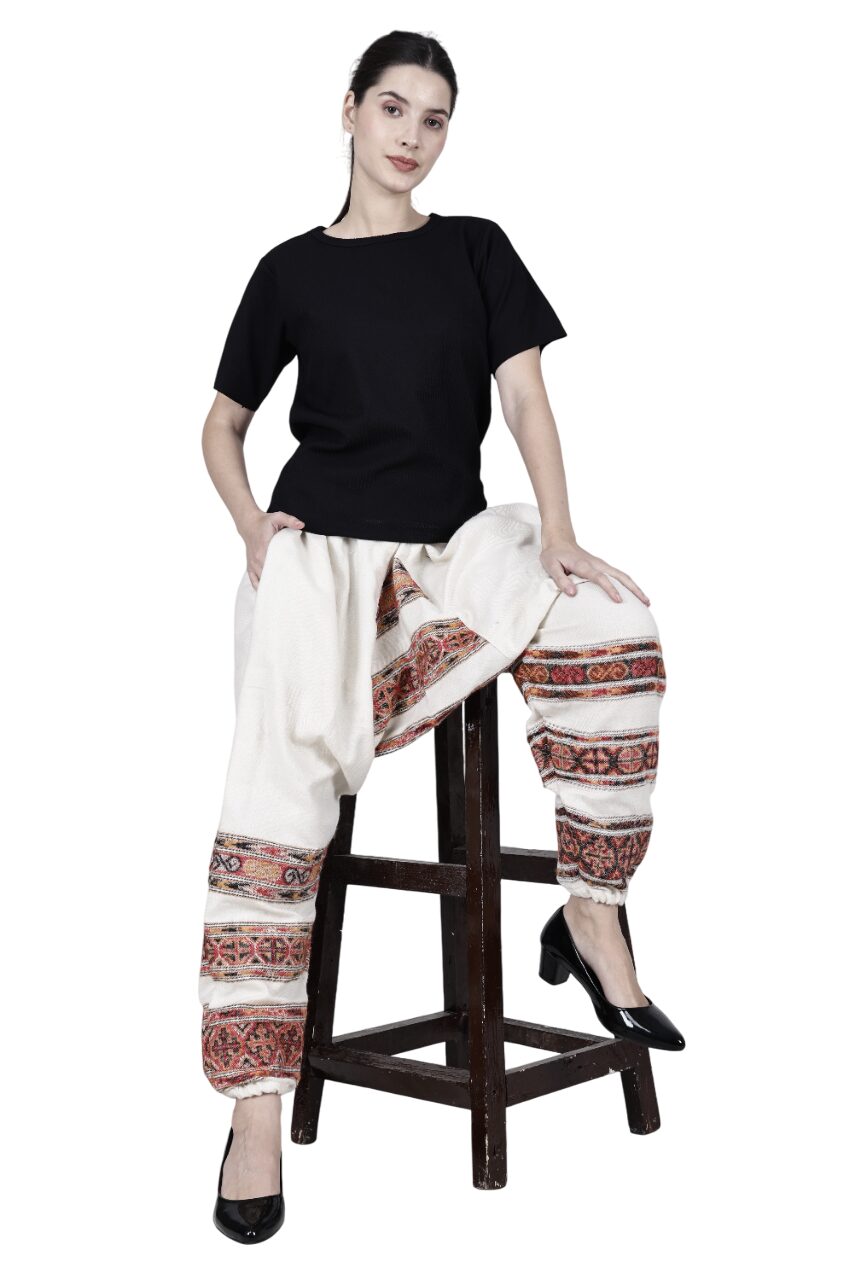 loose yoga pant white 3 patti 899.00 aruna kullu handloom