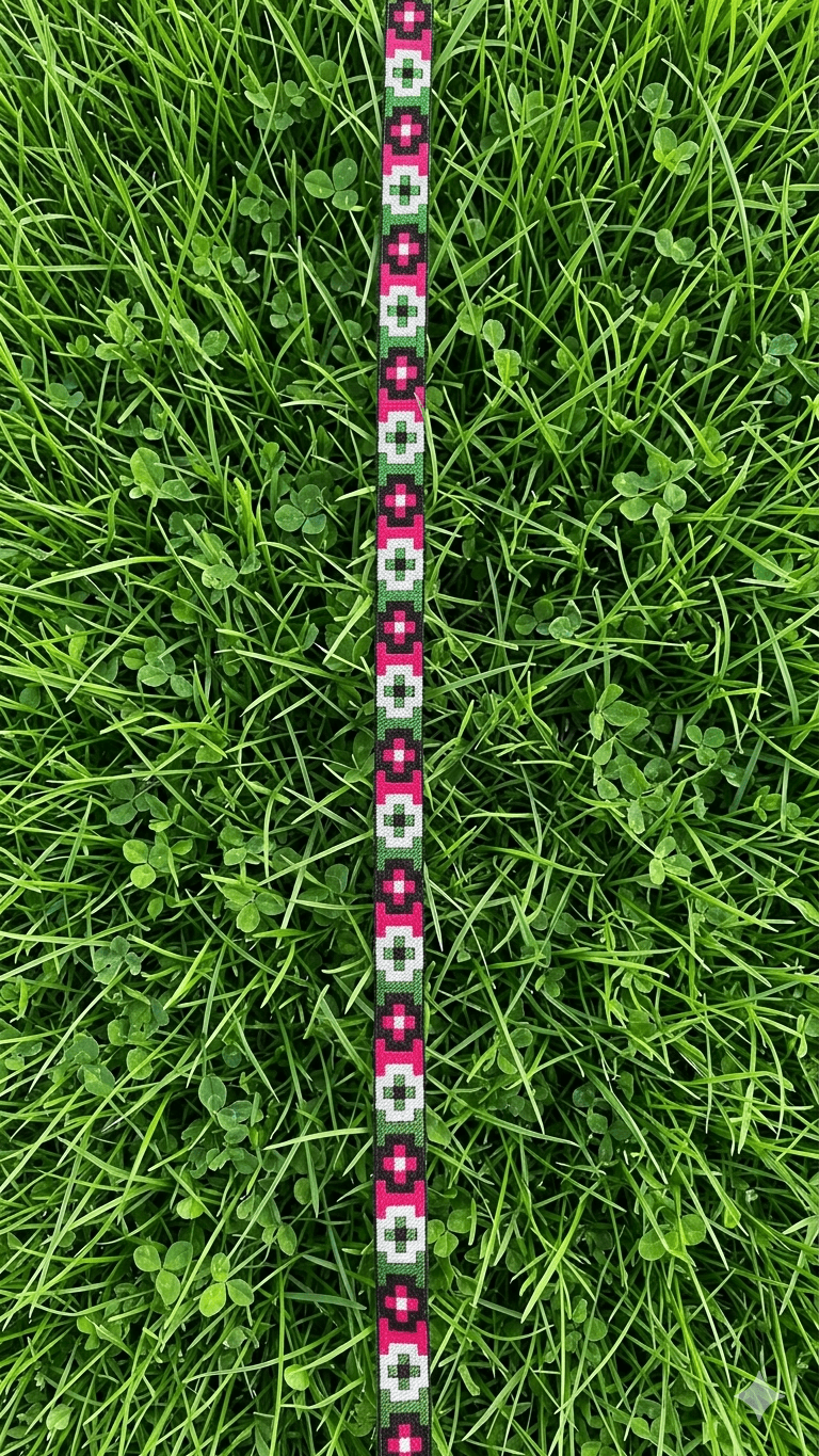 Woven border trim with plus pattern, 3 cm wide, three meters long.