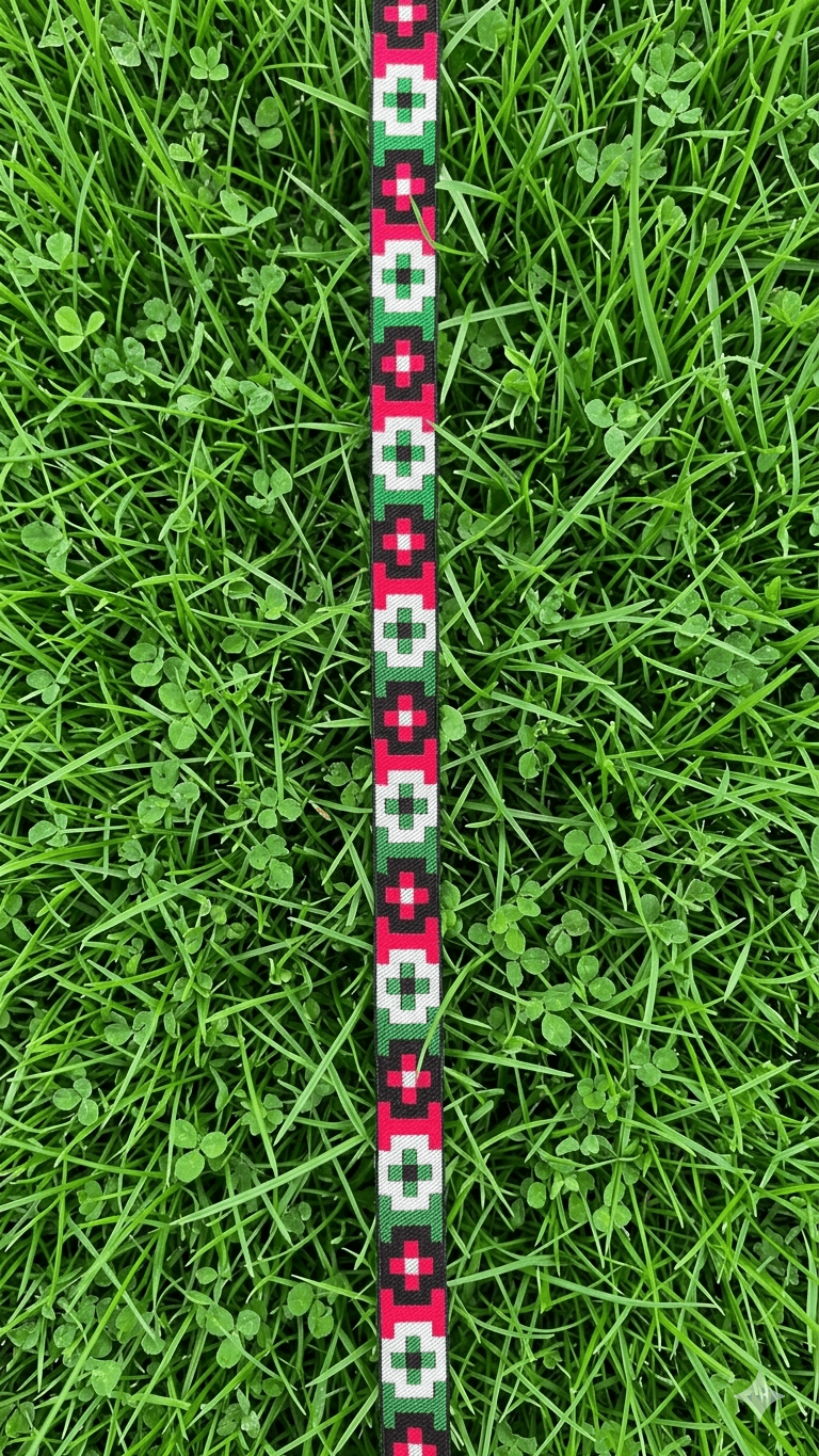 Three-meter woven suit border lace with plus design, 3 cm width.