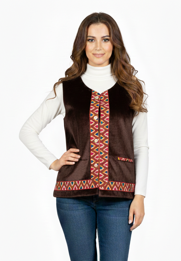 himachali half jacket for ladies Woolen Winter Wear Jacket for Women brown 799.00 aruna kullu handloom
