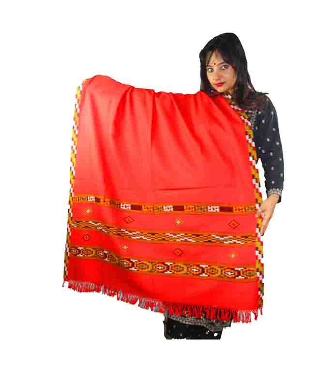 wool shawl for ladies HANDCRAFTED TRIPLE BORDER PURE WOOL SHAWL FOR WOMEN AND GIRLS ORIGINAL KULLU SHAWL RED 2099.00 aruna kullu handloom