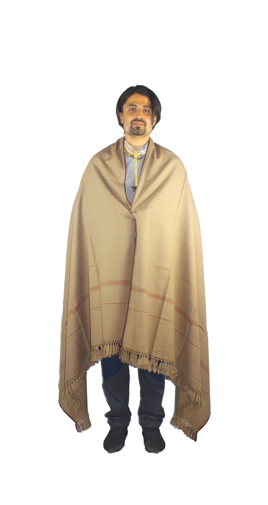 ARUNA Genuine Hand Woven Kullu Wool LOI ( MEN SHAWL )- CARAMEL Colored for Men 1499.00 aruna kullu handloom