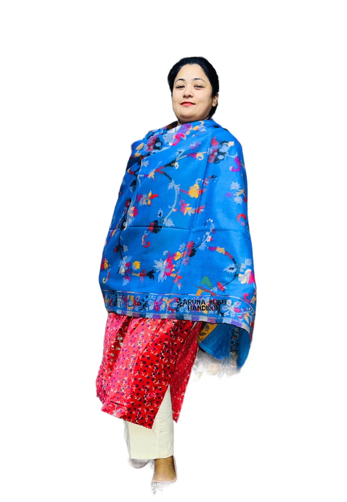 kashmiri pashmina shawl both side usable blue 799.00 aruna kullu handloom