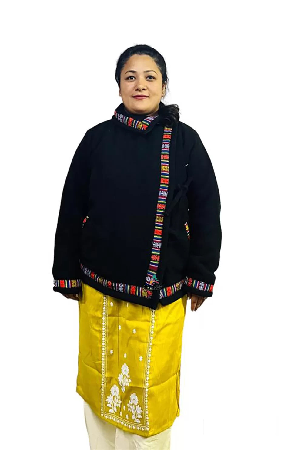 hippie hoodie india himachali jacket full sleeve kullu hoodie Nepali black 1099.00 aruna kullu handloom