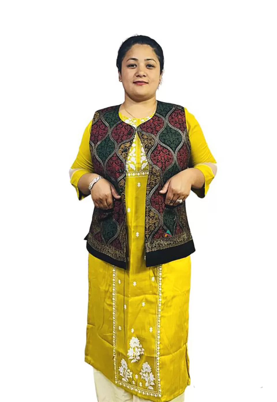 Rampuri kullu Nehru jacket women multi color 699.00 aruna kullu handloom