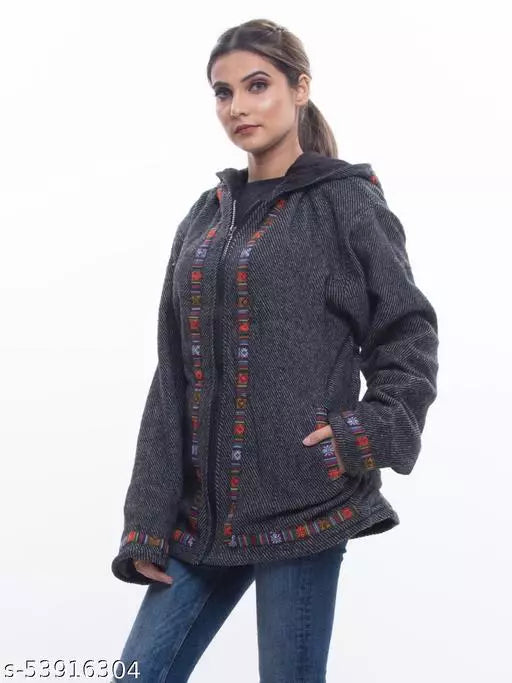Kullu hoodie jacket for Women MALINGA GREY 1099.00 variation aruna kullu handloom