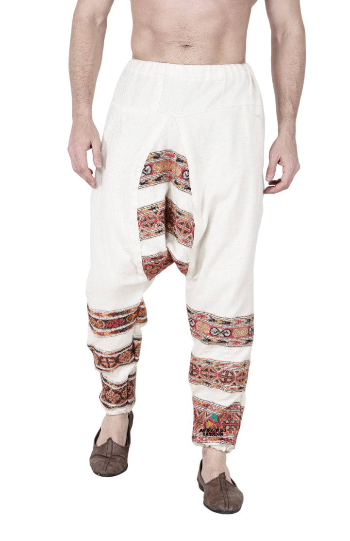 harem pants for men yoga pajama for men loose white 3 patti 899.00 aruna kullu handloom