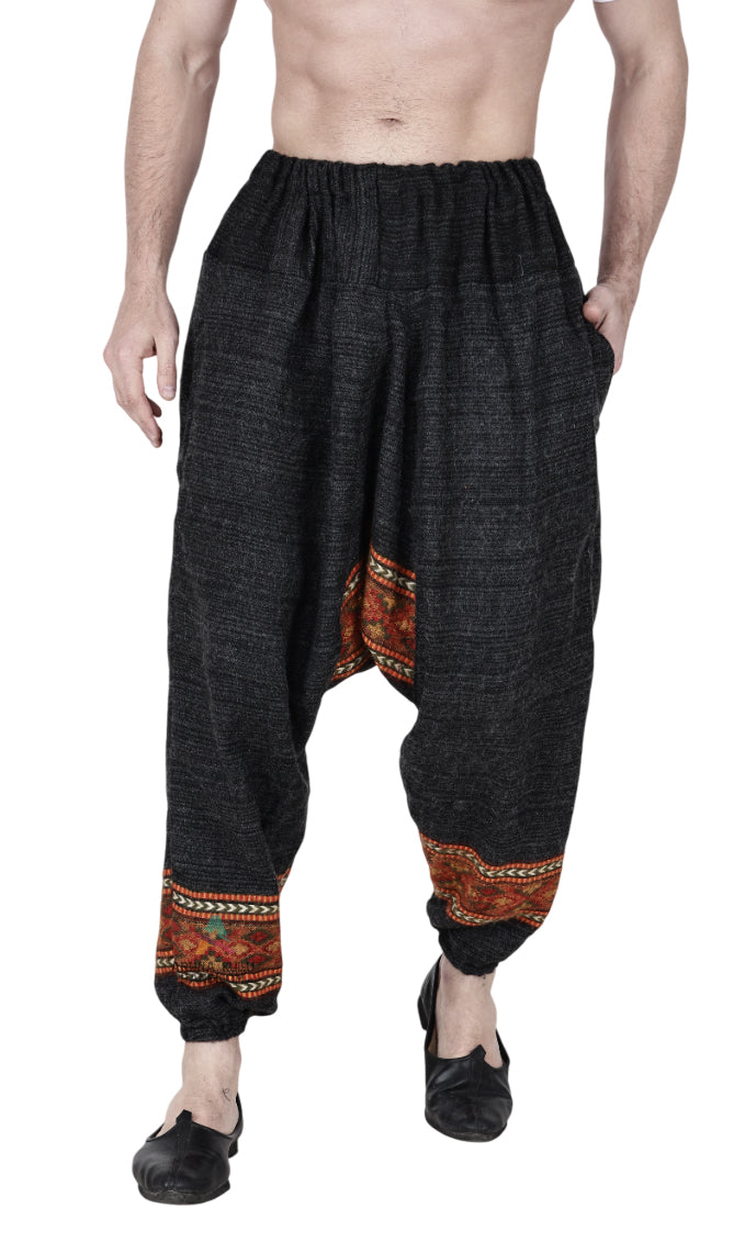 yoga pajama for men loose single patti black 799.00 aruna kullu handloom