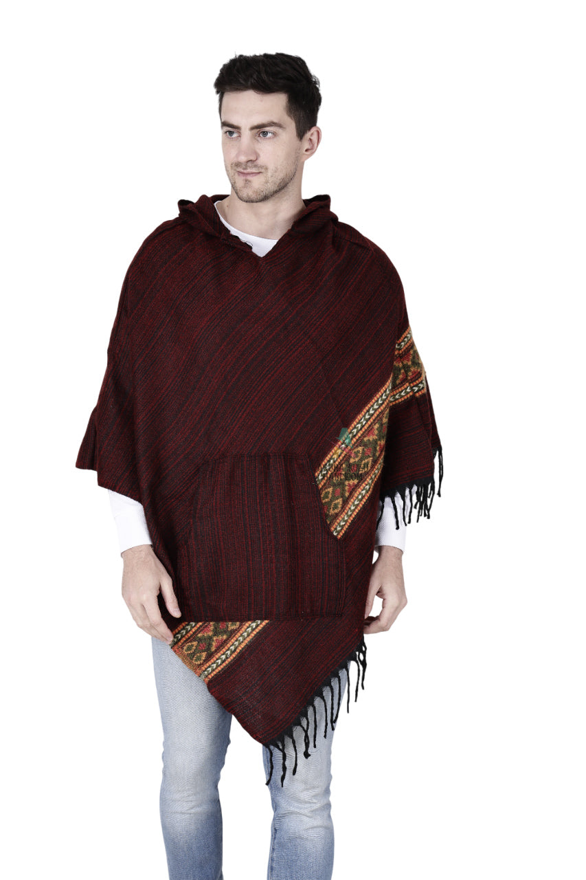 poncho men kullu shawl woolen poncho maroon 899.00 aruna kullu handloom