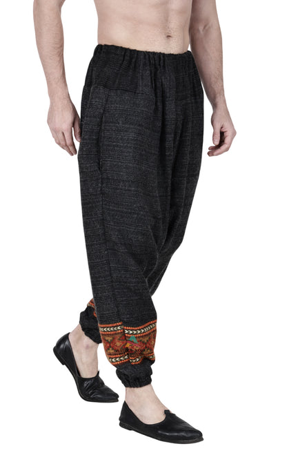 Woolen pajamas for winter wool pajama kullu patti pajama warm pajama hippie rose pajamas kullu patti pajama online yoga pajama for men loose single patti black