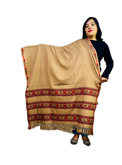 himachal emporium online ANGORA Shawl with Beautiful Kullu Weaving Designed for Women and Girls.grey color 1399.00 aruna kullu handloom