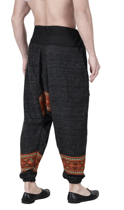 Woolen pajamas for winter wool pajama kullu patti pajama warm pajama hippie rose pajamas kullu patti pajama online yoga pajama for men loose single patti black