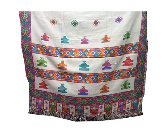 Pure Yak Wool Pashmina Kinnauri Triple Border printed shawl 1800.00 aruna kullu handloom