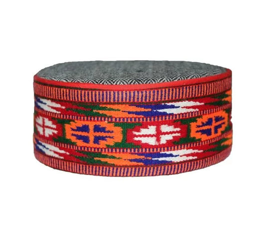 manali handicrafts Pahari Cap,himachali topi FINE HANDMADE KULLU BORDER CAP 449.00 aruna kullu handloom