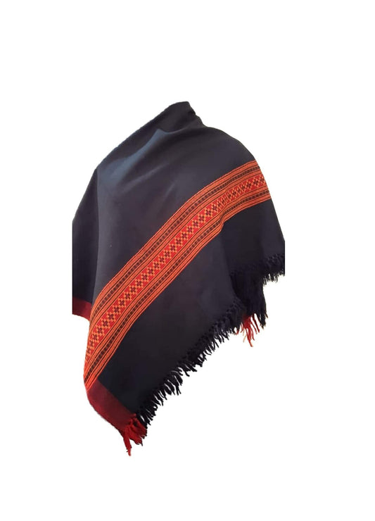 shawl for woman/girls natural wool black pashmina for winters kullu designed RTD 40x82 kingri 1900.00 aruna kullu handloom
