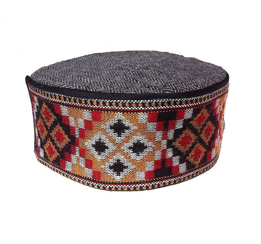 himachali cap design FINE HANDMADE KULLU BORDER CAP 1200.00 aruna kullu handloom