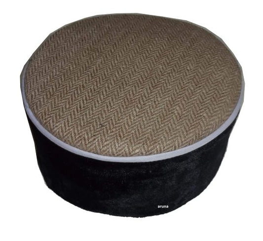 Himachali Patti Woolen Topi/Cap for Men & Women Velvet Black 299.00 aruna kullu handloom