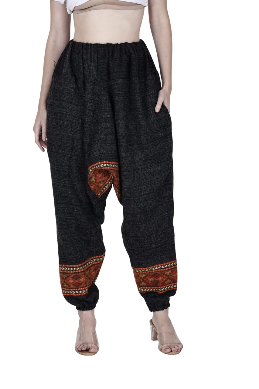woolen pants for ladies for winter loose yoga pajama black singal patti 799.00 aruna kullu handloom