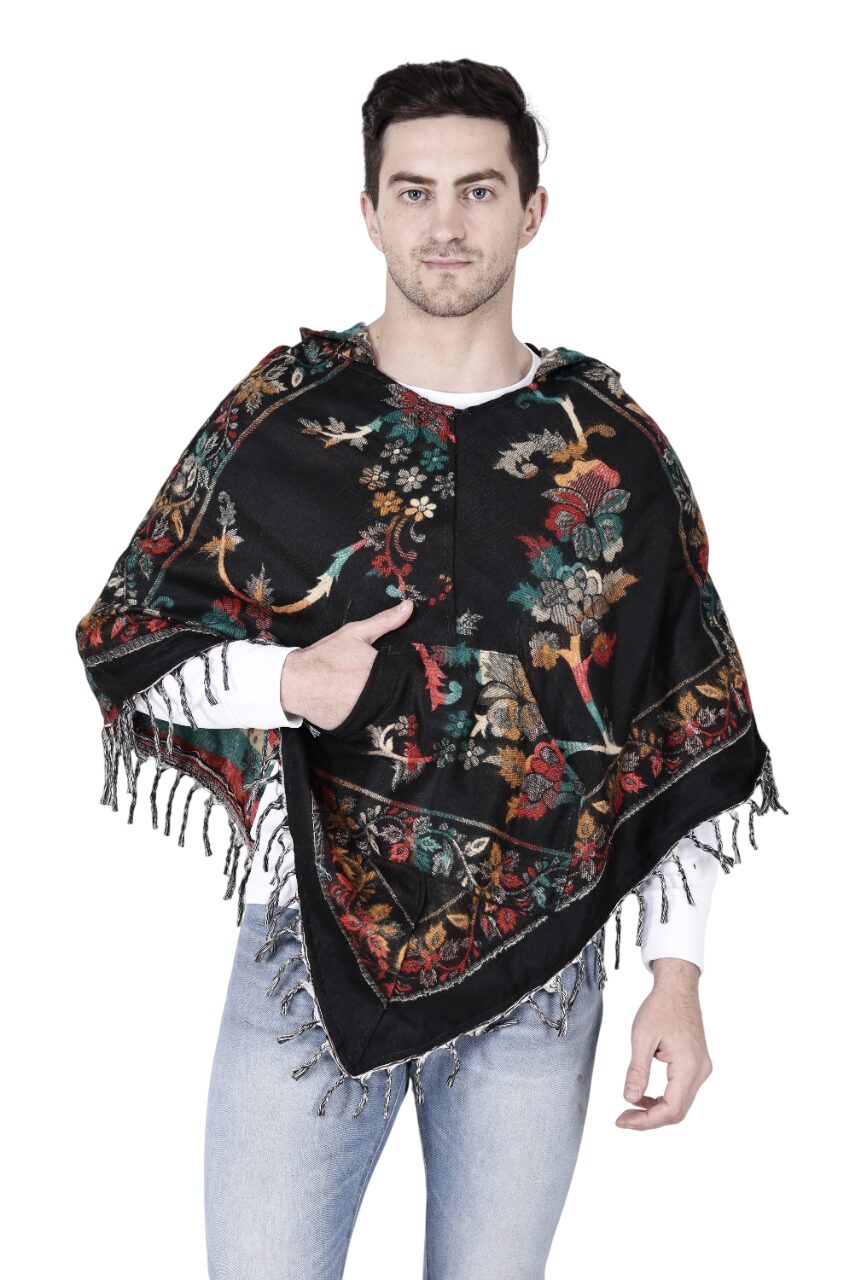 Kashmiri poncho black 999.00 aruna kullu handloom