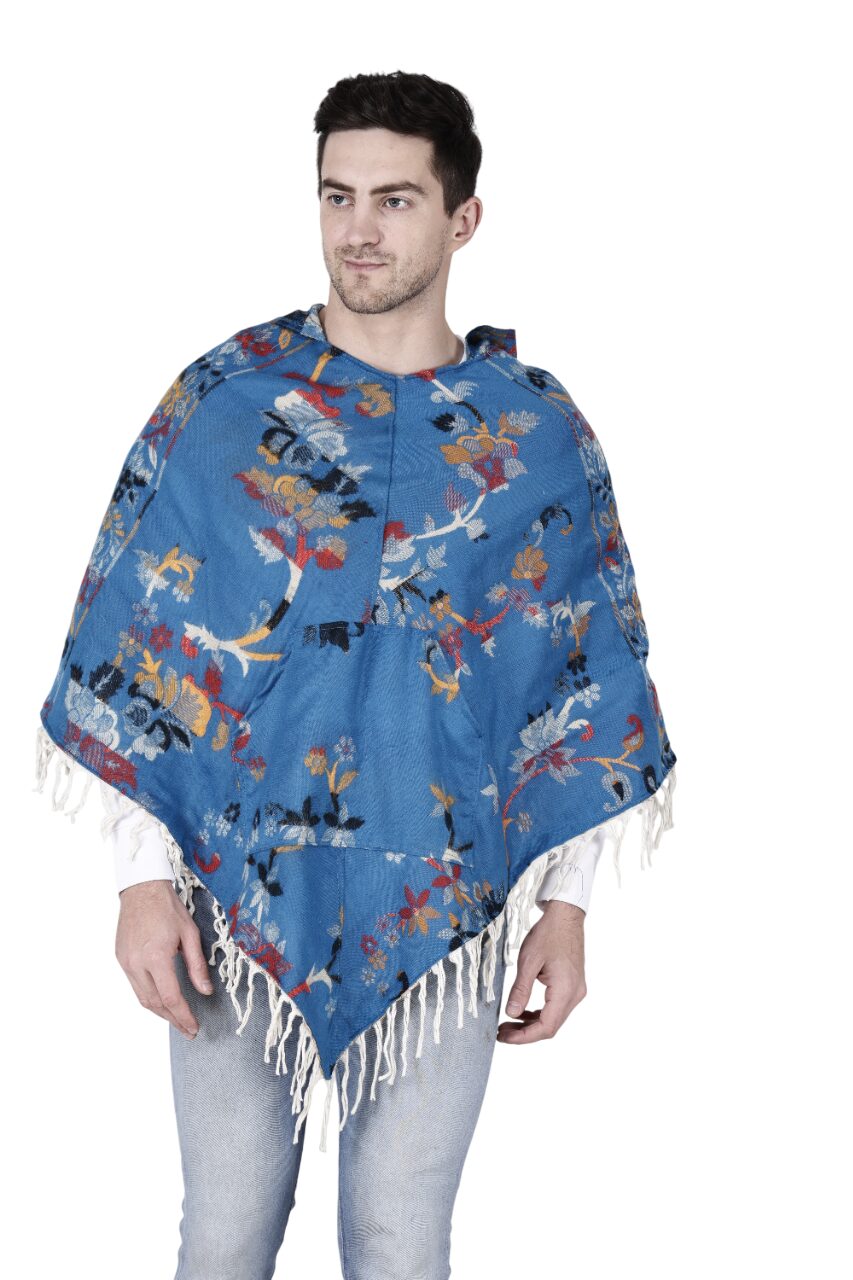 kullu shawl woolen poncho with hood frozen for men 999.00 aruna kullu handloom
