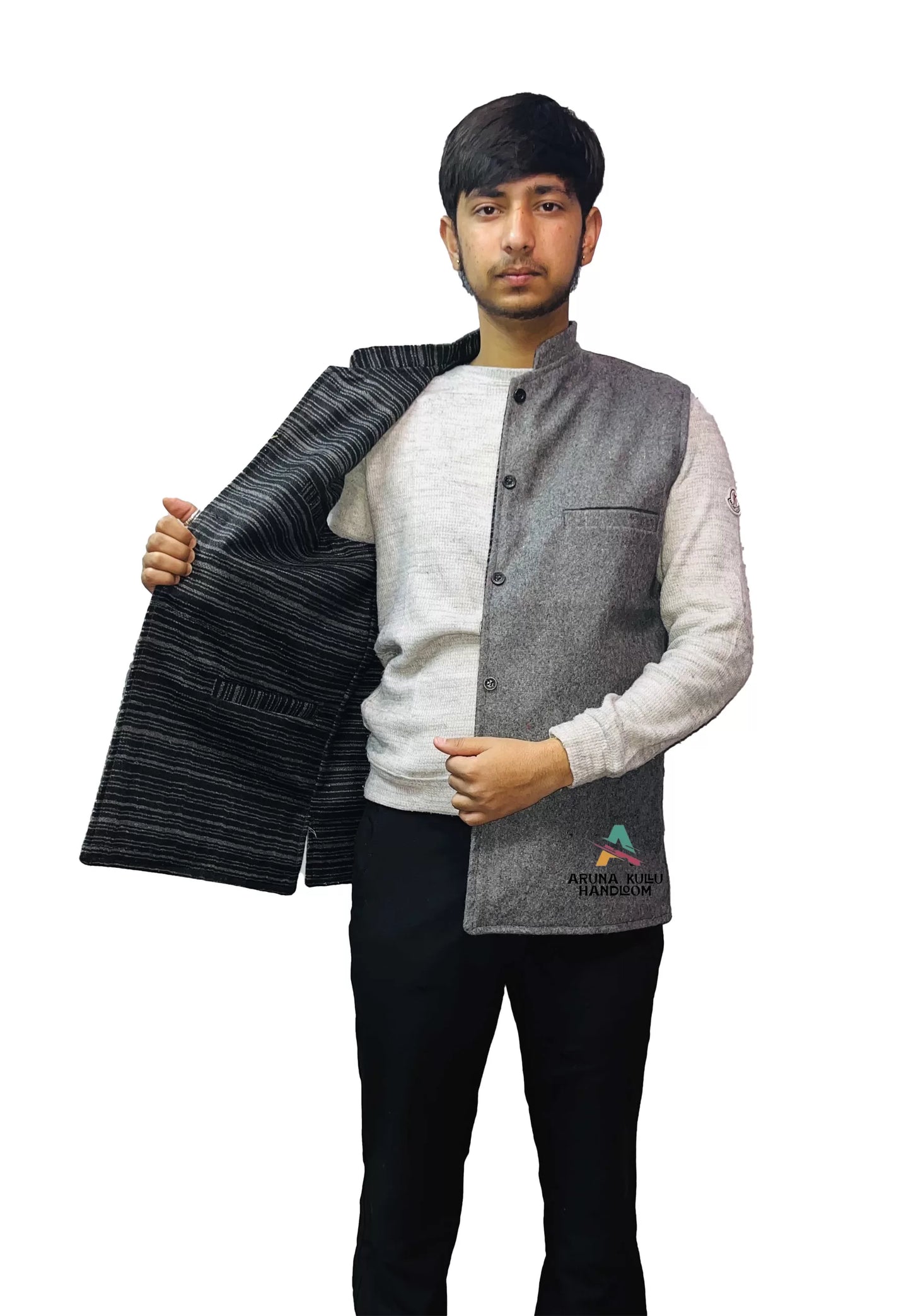 gaddi coat himachal winter wear winter clothes to wear in Shimla nehru jacket design black nehru jacket