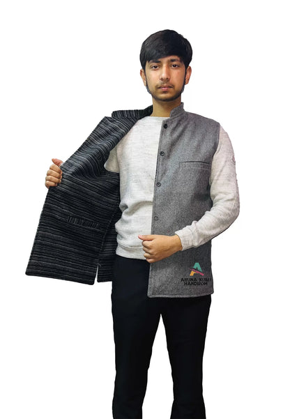 gaddi coat himachal winter wear winter clothes to wear in Shimla nehru jacket design black nehru jacket