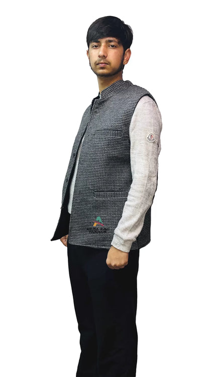 Nehru Jacket warm black check for men. these formal jackets also available in different colors and design nehru jacket formal