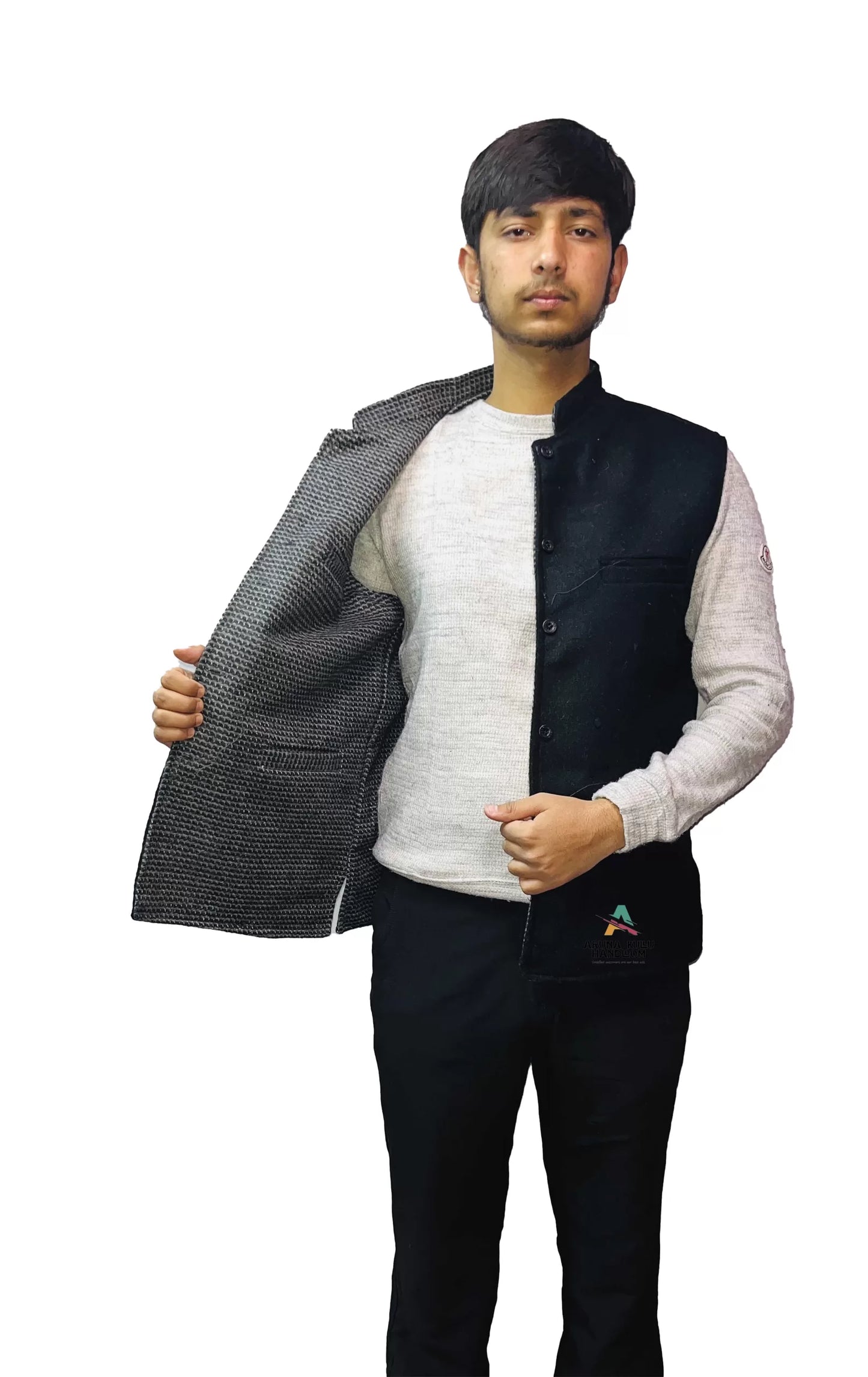 Nehru Jacket warm black check for men. these formal jackets also available in different colors and design nehru jacket formal