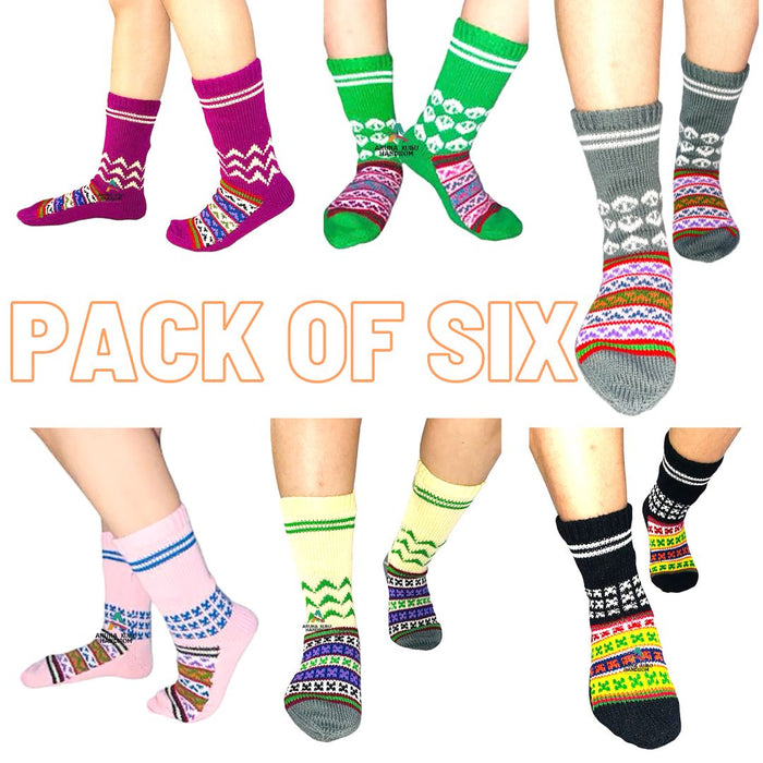 Woollen Traditional Hand Made Kullu Socks PACK OF SIX