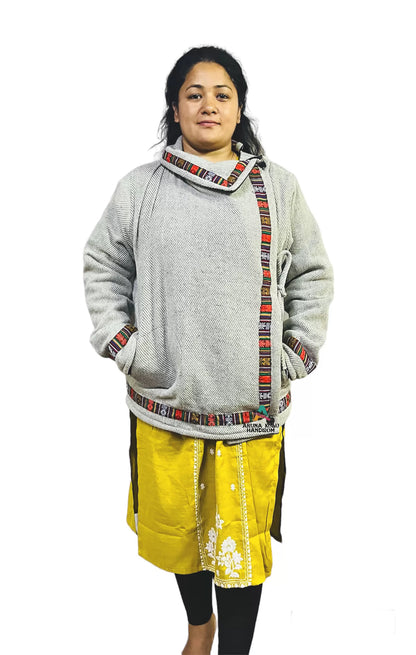 hoodie for women himachali jacket full sleeve kullu hoodie Nepali silver 1099.00 aruna kullu handloom