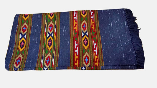 PURE YAK WOOL ANGORA TRIPLE BORDER KULLU SHAWL blue 2999.00 aruna kullu handloom