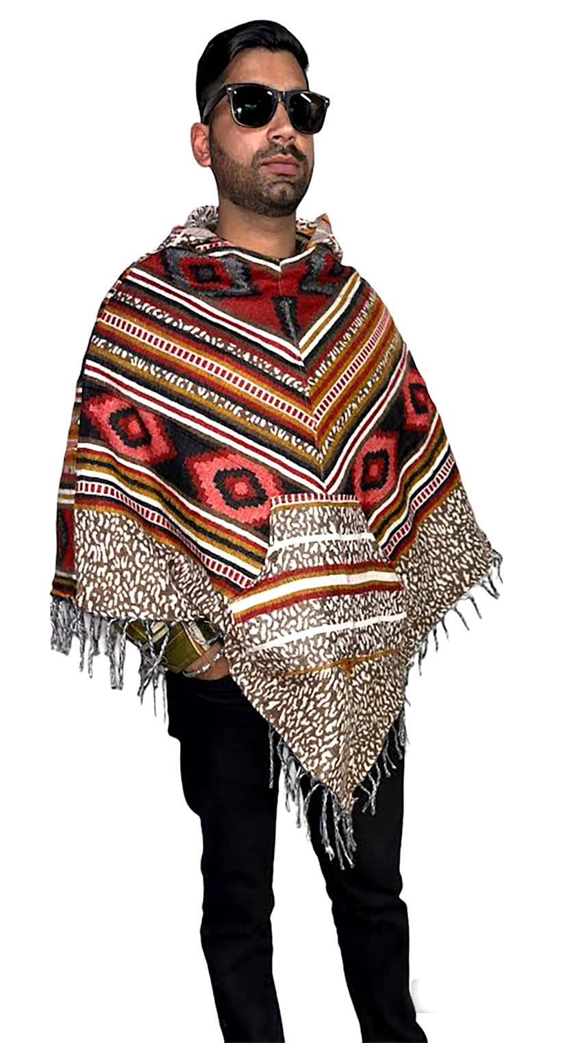 kullu shawl woolen poncho with hood multinew 799.00 aruna kullu handloom