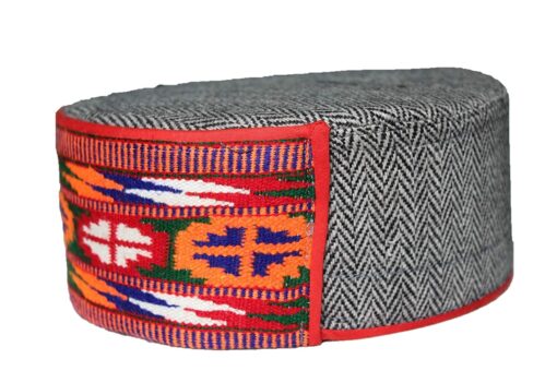 manali handicrafts Pahari Cap,himachali topi FINE HANDMADE KULLU BORDER CAP manali cap