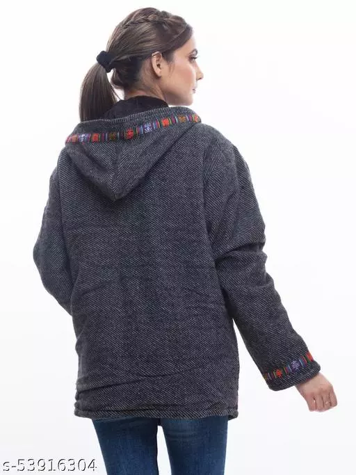 kullu jacket for ladies with hood r women Himachal handicrafts manali shopping online manali sweaters online