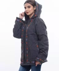 kullu jacket for ladies with hood r women Himachal handicrafts manali shopping online manali sweaters online