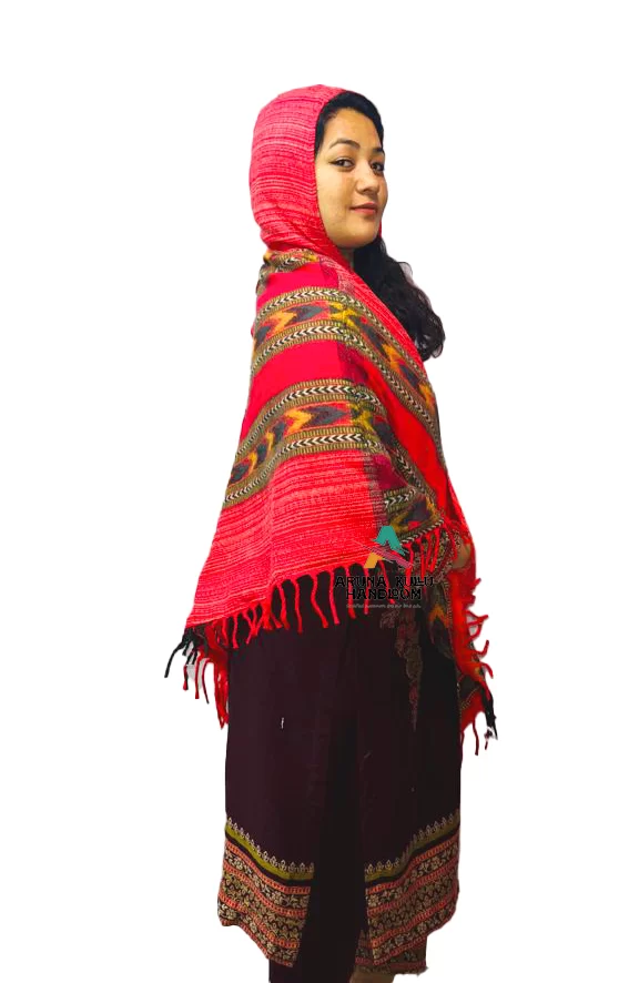 kullu shawl woolen poncho wrap with hood for women wool poncho sweater india