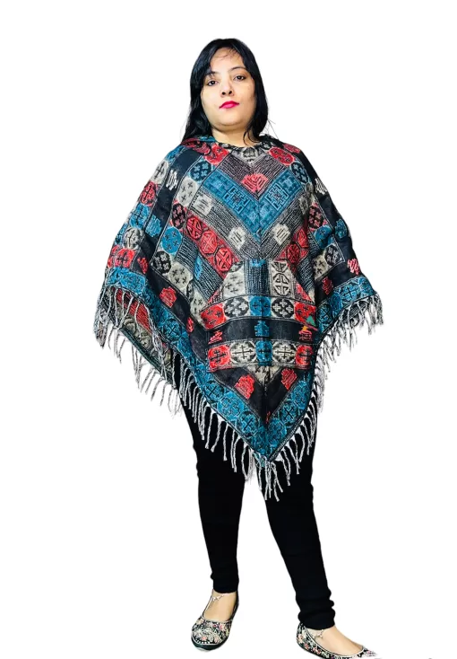 kullu poncho shawl poncho woolen poncho himachali poncho woolen poncho with hood