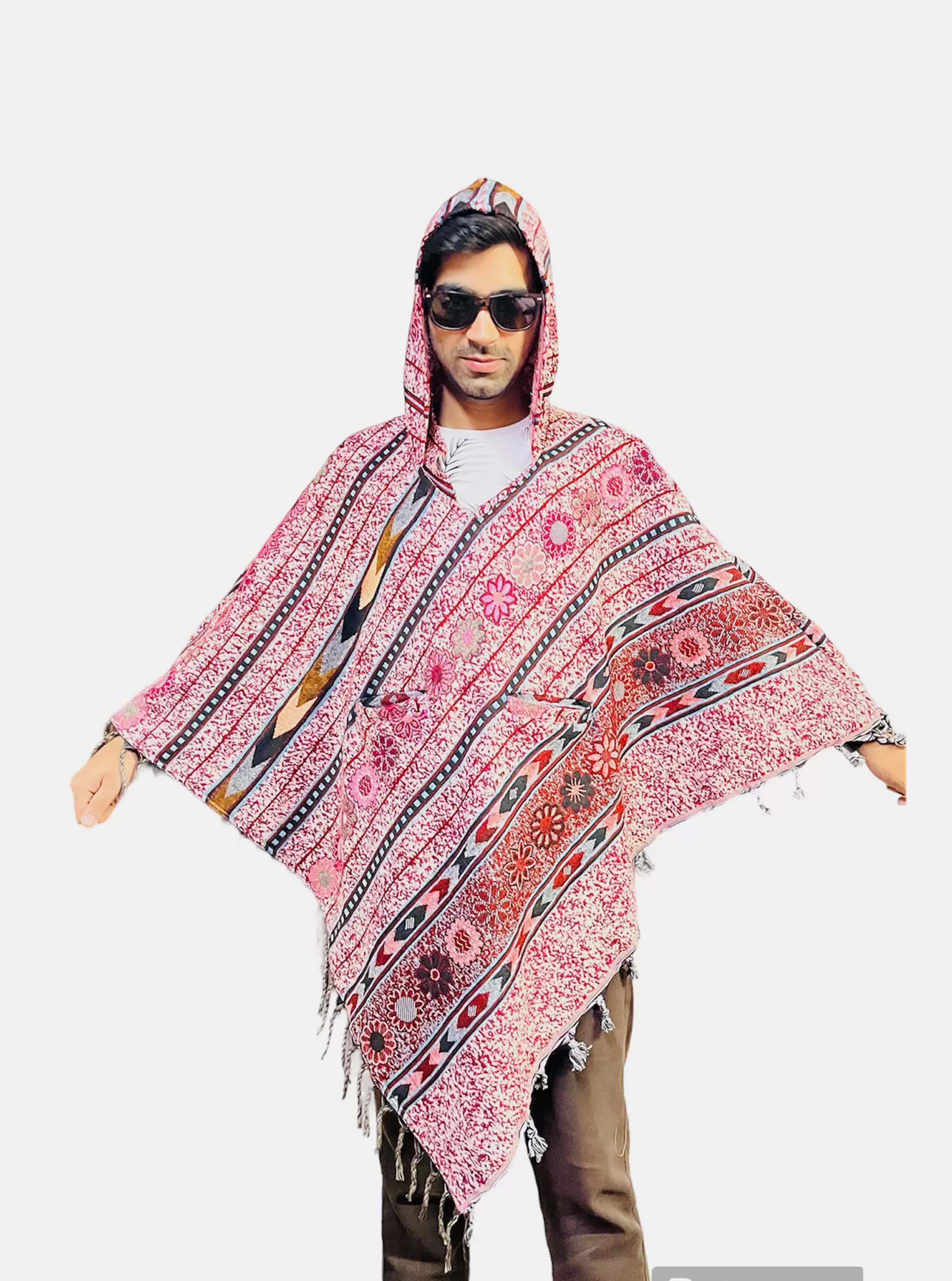 Poncho for Men Stay Warm and Stylish - 100% Woolen Price 709/-