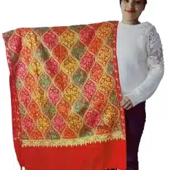 kullu stoles kashmiri stole embroidered shawl embroidered stole red shawl red stole woolen shawl casmere shawl