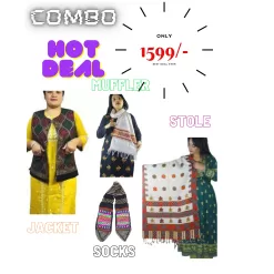 combo deal socks muffler jacket stole